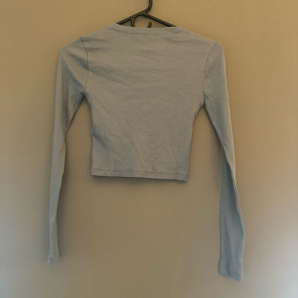 $45 Madewell Fine Ribbed Supercrop Crewneck Long-Sleeve Tee size Xxs m4 - Picture 6 of 6